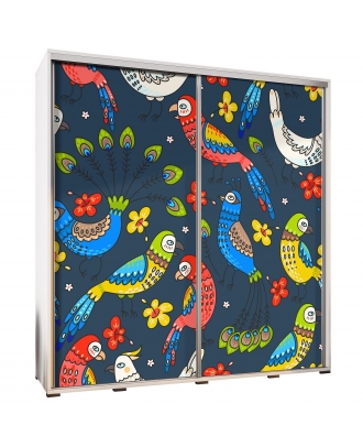 Šatní skříň Penelopa 205 Papoušci a pávi