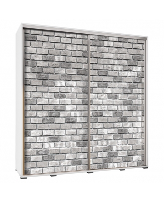 Šatní skříň Penelopa 205 Šedá cihla